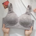 thumbnail image 1 of YWDJ Bras for Women Plus Size Push up Back Closures Lounge Bras No Wires Comfortable Bras Adjustable Straps Full Coverage Wrap Bras Padded Plus Size Lace Comfort Bras Solid Sleep Bras Gray 40, 1 of 3