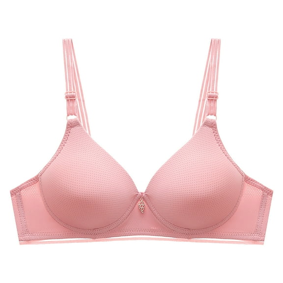 YWDJ Bras for Women Plus Size Push up Bras No Underwire Sleep Bras Adjustable Straps Full Coverage Wrap Comfy Bras Padded Comfortable Bras Lounge Bras Pink L