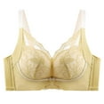 thumbnail image 1 of YWDJ Bras for Women Plus Size Push up Closure in Back Comfortable Bras No Wires Bras Adjustable Straps Full Coverage Hollow Sleep Bras Padded Wide Strap Bras Wrap Comfy Bras Yellow M, 1 of 2