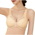 thumbnail image 1 of YWDJ Bras for Women Plus Size Push up Closure in Back Comfy Bras No Underwire Lounge Bras Wide Strap Half Cup Hollow Comfortable Bras Padded Plus Size Bras Wrap Solid Bras Khaki XL, 1 of 3