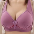 thumbnail image 1 of YWDJ Bras for Women Plus Size Push up Closure in Back Lounge Bras Wirefree Comfortable Bras Wide Strap Full Coverage Wrap Bras Padded Lace Comfort Bras Solid Sleep Bras Purple 100, 1 of 3