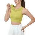 thumbnail image 1 of YWDJ Bras for Women Plus Size Push up Pullover Sleep Bras Wirefree Comfy Bras Wide Strap Full Coverage Sports Bras Low Support Wrap Workout Bras Padded Gym Bras Comfy Solid Bras Yellow XL, 1 of 5