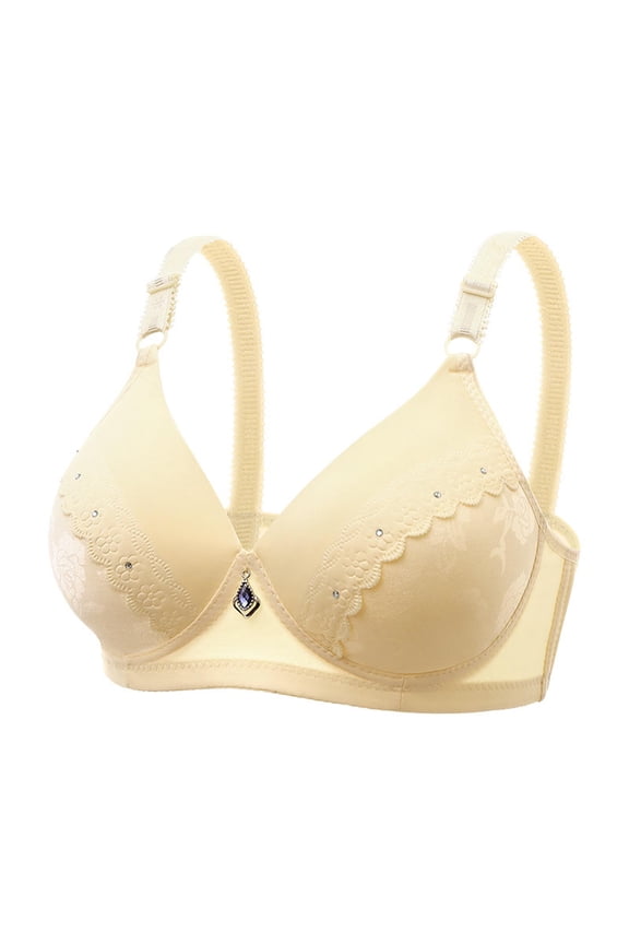 YWDJ Bras for Women Plus Size Push up Sleep Bras Wirefree Comfy Bras Adjustable Straps Half Cup Wrap Lounge Bras Padded Lace Comfy Bras Comfortable Bras Beige XL