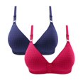 thumbnail image 1 of YWDJ Bras for Women Push up 2 Pack Closure in Back Comfortable Bras No Wires Bras Adjustable Straps Half Cup Wrap Sleep Bras Padded Comfort Bras Solid Comfy Bras Blue 36/80, 1 of 3