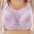 thumbnail image 1 of YWDJ Bras for Women Push up Back Closures Comfy Bras No Wire Lounge Bras Adjustable Straps Full Coverage Wrap Comfortable Bras Padded Comfy Wide Strap Bras Bras Purple M, 1 of 3