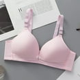 thumbnail image 1 of YWDJ Bras for Women Push up Back Closures Comfy Bras No Wires Lounge Bras Adjustable Straps Half Cup Nursing Bras Wrap Comfortable Bras Padded Lace Comfy Solid Sleep Bras Pink 2XL, 1 of 3