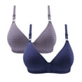 thumbnail image 1 of YWDJ Bras for Women Push up and Padded 2 Pack Closure in Back Sleep Bras Wirefree Comfy Bras Adjustable Straps Half Cup Wrap Lounge Bras Padded Comfy Bras Solid Comfortable Bras Blue 40/90, 1 of 2