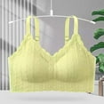 thumbnail image 1 of YWDJ Bras for Women Push up and Padded Back Closures Bras No Underwire Sleep Bras Wide Strap Full Coverage Wrap Comfy Bras Padded Lace Comfortable Bras Solid Lounge Bras Yellow XL, 1 of 3