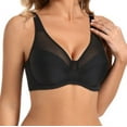 thumbnail image 1 of YWDJ Bras for Women Push up and Padded Back Closures Comfy Bras No Wire Lounge Bras Wide Strap Full Coverage Wrap Comfortable Bras without Cushions Plus Size Lace Comfort Bras Bras Black M, 1 of 7