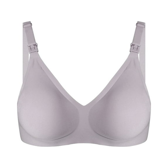 YWDJ Bras for Women Push up and Padded Back Closures Comfy Bras No Wire Lounge Bras Wide Strap Half Cup Nursing Bras Wrap Comfortable Bras Padded Comfy Solid Sleep Bras Coffee L