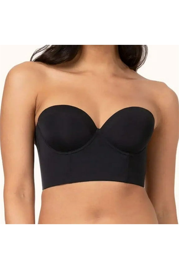 YWDJ Bras for Women Push up and Padded Back Closures Sleep Bras No Wires Comfy Bras Strapless Half Cup Backless Lounge Bras Padded Plus Size Comfortable Bras Strappy Wrap Comfortable Bras Black 2XL