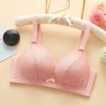 thumbnail image 1 of YWDJ Bras for Women Push up and Padded Closure in Back Bras Wireless Sleep Bras Wide Strap Half Cup Wrap Comfy Bras Padded Comfort Bras Solid Lounge Bras Pink L, 1 of 3