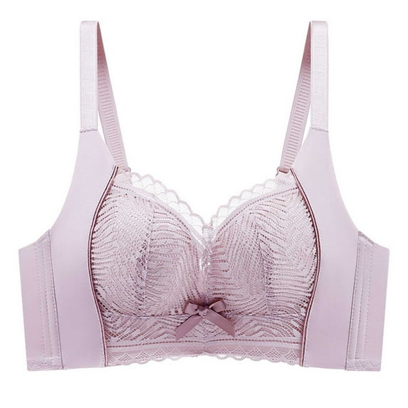 YWDJ Bras for Women Push up and Padded Closure in Back Comfy Bras No Underwire Lounge Bras Adjustable Straps Full Coverage Hollow Comfortable Bras Padded Bras Wrap Bras Purple S