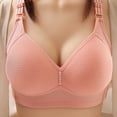 thumbnail image 1 of YWDJ Bras for Women Push up and Padded Closure in Back Large Bust Wirefree Adjustable Straps Full Coverage Bras Wrap Padded Plus Size Bras Solid Bras Pink 2XL, 1 of 4