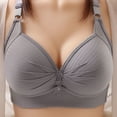 thumbnail image 1 of YWDJ Bras for Women Push up and Padded Comfortable Bras No Wires Bras Adjustable Straps Half Cup Wrap Sleep Bras Padded Comfortable Bras Comfy Bras Gray L, 1 of 3