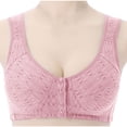 thumbnail image 1 of YWDJ Bras for Women Push up and Padded Front Close Lounge Bras No Wires Comfortable Bras Wide Strap Full Coverage Wrap Bras Padded Plus Size Comfy Bras Solid Sleep Bras Pink M, 1 of 7