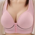 thumbnail image 1 of YWDJ Bras for Women Push up and Padded Front Closure Bras Wirefree Sleep Bras Wide Strap Full Coverage Wrap Comfy Bras Padded Plus Size Lace Comfortable Bras Solid Lounge Bras Pink 3XL, 1 of 3