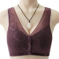 thumbnail image 1 of YWDJ Bras for Women Push up and Padded Front Closure Comfy Bras No Wire Lounge Bras Wide Strap Full Coverage Wrap Comfortable Bras Padded Plus Size Bras Button Solid Bras Pink S, 1 of 8