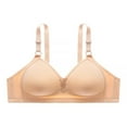thumbnail image 1 of YWDJ Bras for Women Push up and Padded Lounge Bras No Wire Comfortable Bras Adjustable Straps Half Cup Wrap Bras Padded Plus Size Comfort Bras Solid Sleep Bras Beige 4XL, 1 of 1