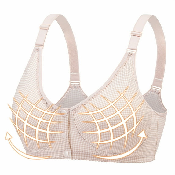 YWDJ Bras for Women Push up and Padded Lounge Bras Wirefree Comfortable Bras Adjustable Straps Full Coverage Wrap Bras Padded Plus Size Comfortable Bras Sleep Bras Beige L