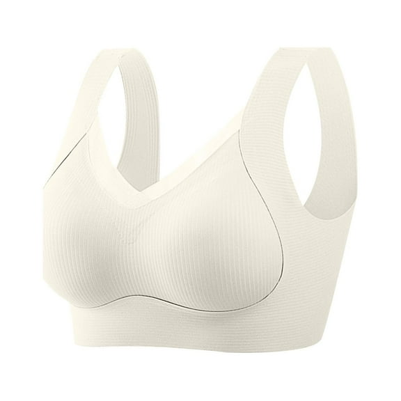 YWDJ Bras for Women Push up and Padded Pullover Comfortable Bras Size Small No Underwire Bras Wide Strap Half Cup Hollow Sleep Bras Padded Lace Comfortable Bras Wrap Solid Comfy Bras White L