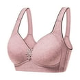 thumbnail image 1 of YWDJ Bras for Women Push up and Padded Pullover Sleep Bras No Wire Comfy Bras Wide Strap Half Cup Wrap Lounge Bras Padded Comfortable Bras Comfortable Bras Pink XL, 1 of 2