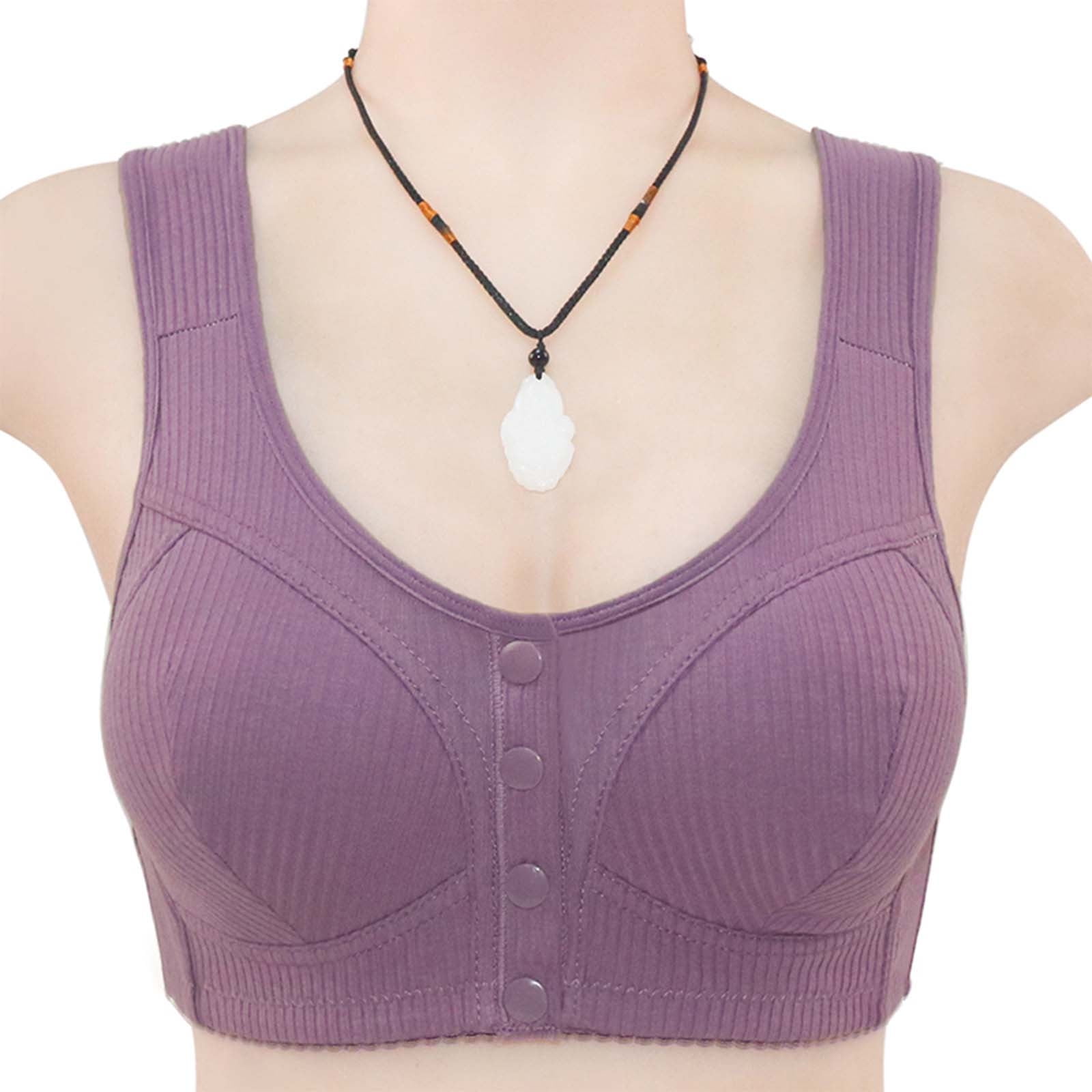 YWDJ Everyday Bras for Women Push Up Front Closure Front Clip Zip Snap  Front Hook Front Close for Sagging Breasts Side Breast Collection Front  Opening And Nursing Bras for Breastfeeding Purple 46 