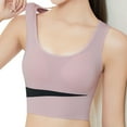 thumbnail image 1 of YWDJ Bras for Women Push up Pullover Yoga Bras Wireless Lounge Bras Wide Strap Full Coverage Sleep Bras Low Support Wrap Comfy Bras Padded Sports Bras Comfy Solid Bras Pink L, 1 of 6