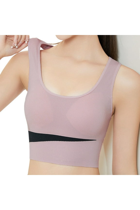 YWDJ Bras for Women Push up Pullover Yoga Bras Wireless Lounge Bras Wide Strap Full Coverage Sleep Bras Low Support Wrap Comfy Bras Padded Sports Bras Comfy Solid Bras Pink L