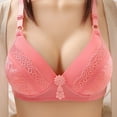 thumbnail image 1 of YWDJ Bras for Women Push Up No Underwire Plus Size Everyday for Sagging Breasts Breathable Ladies Without Steel Rings Medium Cup Large Size Gathered Underwear Daily Without Steel Ring Watermelon Red S, 1 of 7