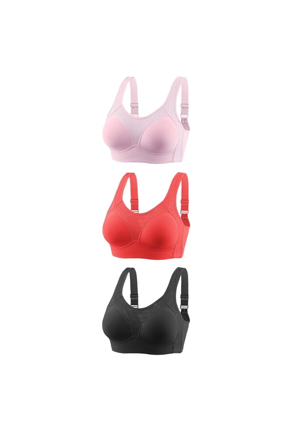 YWDJ Bras for Women Sleeping 3 Pack Nursing Bras No Underwire Comfortable Bras Adjustable Straps Full Coverage Sleep Bras Push up Wrap Breastfeeding Bras Padded Comfy Solid Comfy Bras Black XL