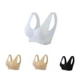 thumbnail image 1 of YWDJ Bras for Women Sleeping 4 Pack Front Closure Comfy Bras No Wires Lounge Bras Wide Strap Full Coverage Push up Cross Comfortable Bras Padded Plus Size Comfortable Bras Wrap Bras Black S, 1 of 8