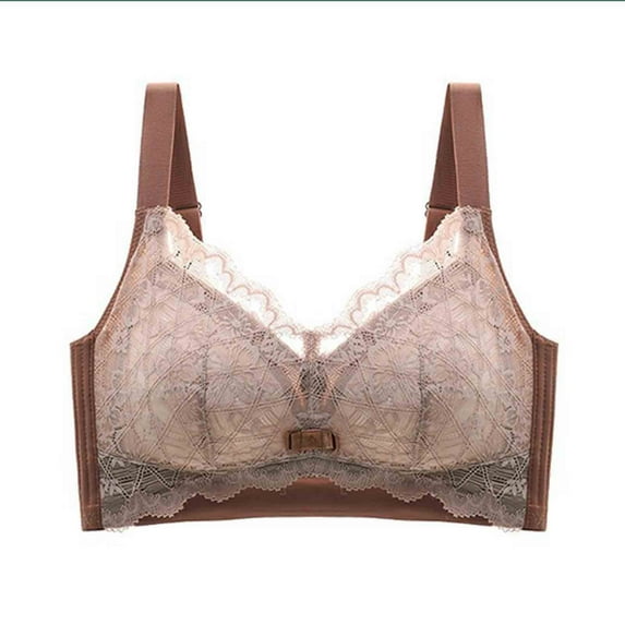 YWDJ Bras for Women Sleeping Back Closures Comfortable Bras Wireless Bras Wide Strap Full Coverage Push up Hollow Sleep Bras Padded Plus Size Comfortable Bras Wrap Comfy Bras Beige 36B