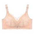 thumbnail image 1 of YWDJ Bras for Women Sleeping Back Closures Comfortable Bras Wireless Bras Wide Strap Full Coverage Push up Hollow Sleep Bras Padded Plus Size Lace Comfortable Bras Wrap Comfy Bras Khaki M, 1 of 6