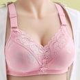 thumbnail image 1 of YWDJ Bras for Women Sleeping Back Closures Sleep Bras Wirefree Comfy Bras Adjustable Straps Full Coverage Push up Hollow Lounge Bras Padded Plus Size Comfortable Bras Wrap Solid Bras Pink 2XL, 1 of 5