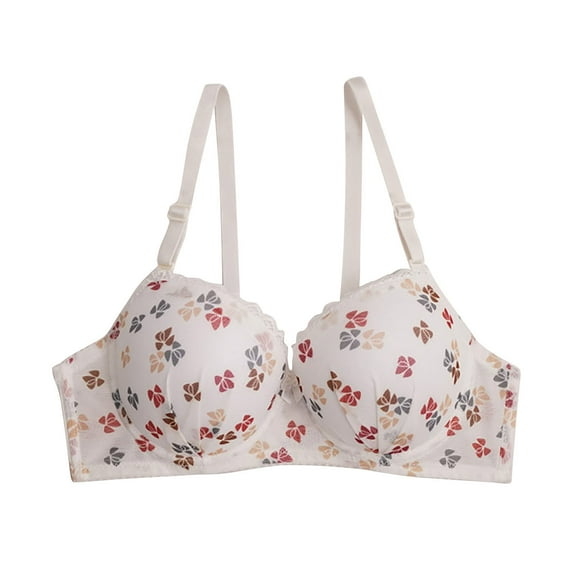 YWDJ Bras for Women with Underwear Back Closures Comfy Bras No Wire Lounge Bras Adjustable Straps Half Cup Push up Patchwork Comfortable Bras Padded Lace Comfort Bras Wrap Bras White S