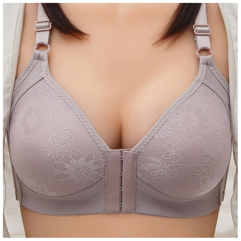 YWDJ Bras for Women Push Up No Underwire Plus Size Front Closure Front Clip  Zip Front Front Snap Front Hook Front Close Everyday for Elderly for