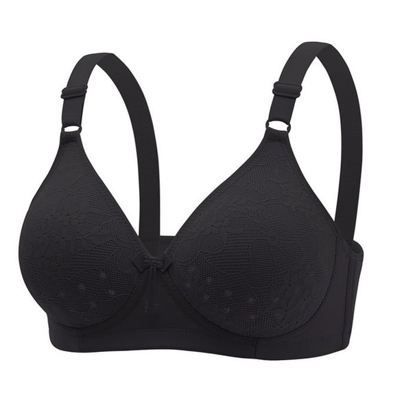 YWDJ Bras for Women Half Cup Comfy Bras No Wire Lounge Bras Adjustable Straps Push up Wrap Comfortable Bras Padded Lace Comfort Bras Bras Black M