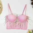 thumbnail image 1 of YWDJ Bras for Women Push up Bras Wireless Sleep Bras Spaghetti Straps Full Coverage Wrap Comfy Bras Padded Comfy Bras Solid Lounge Bras Pink XL, 1 of 5