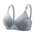 thumbnail image 1 of YWDJ Bras for Women Push up Comfy Bras No Underwire Lounge Bras Adjustable Straps Half Cup Wrap Comfortable Bras Padded Lace Comfy Bras Bras Gray M, 1 of 3