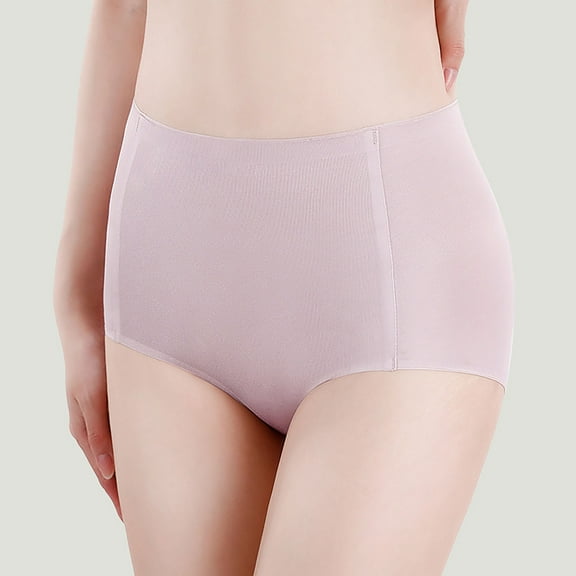 YWDJ Breathable Lightweight High Waist No Show Fashion Breathable Soft Stretch Panties High Waisted Briefs Rose Gold M