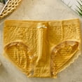 thumbnail image 1 of YWDJ Breathable Lightweight High Waist No Show Seamless Panties Bubble High Elastic Seamless Cotton With Breathable Mid-Waist and Hip Lift Comfortable Bow Briefs Yellow S, 1 of 3