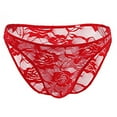 thumbnail image 1 of YWDJ Breathable Lightweight No Show Men's Thong Bright Printed Low Waist Elastic Sexy Low Waist Men's T Top Briefs Red One Size, 1 of 3