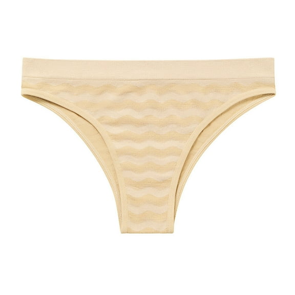 YWDJ Cheeky Panties for Women Breathable Lightweight No Show Solid Color Underwear Lingerie Panties Ladies Underpants Thongs Panties Ladies Underwear Beige S