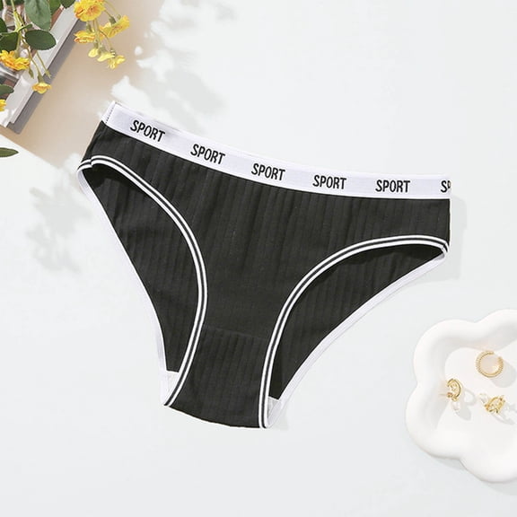 YWDJ Cheeky Panties for Women Breathable Lightweight No Show Midriff Panties Cotton Pants Breathable Comfortable Panties Plus Size Black XL