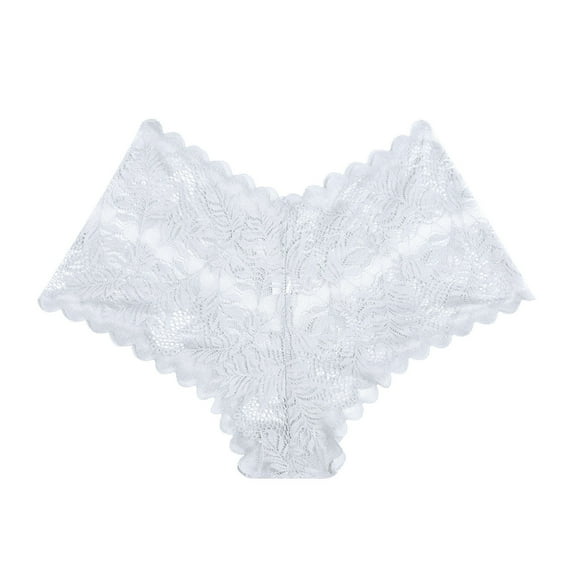 YWDJ Cheeky Panties for Women Lace Plus Size Lightweight No Show Sexy Lace Underwear Lingerie Thongs Panties Ladies Underwear Underpants White 2XL
