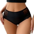 thumbnail image 1 of YWDJ Cheeky Underwear for Women Plus Size Breathable Lace Lightweight High Waist No Show High Waisted Underwear Soft Breathable Panties Stretch Briefs Seamless Ladies Briefs Black 2XL, 1 of 7