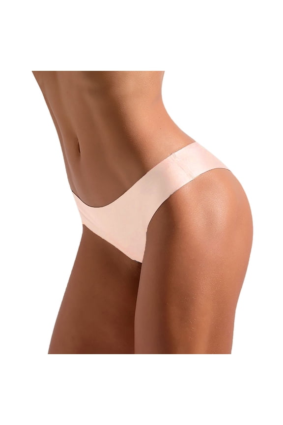 YWDJ Cheeky Underwear for Women 1 Pack Plus Size Lightweight No Show Sexy Underwear Ice Silk Bikini Panties Silky Comfy Yoga Panties Beige 3XL