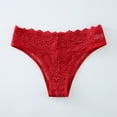thumbnail image 1 of YWDJ Cheeky Underwear for Women Lace Lightweight No Show Thongs Lace Underwear Sexy Sexy Sexy Low Waist Underwear Red S, 1 of 8