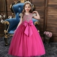 thumbnail image 1 of YWDJ Children Baby Girls Middle-aged Childrens Sleeveless Embroidery Mesh Dress Gauze Dress Princess Dress Hot Pink 5-6T, 1 of 9
